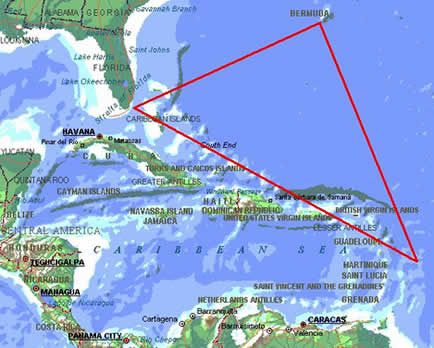 Mapa Triangulo das Bermudas